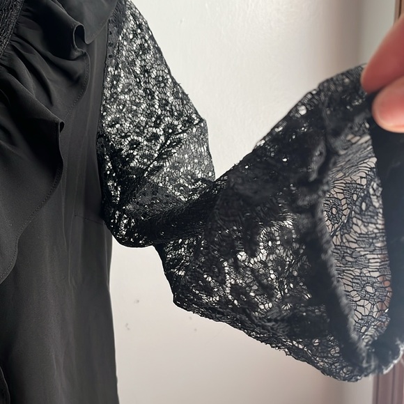 New York & Company  Elegant Black Lace Blouse - Picture 2 of 5